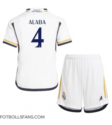 Real Madrid David Alaba #4 Replika Hemmatröja Barn 2023-24 Kortärmad (+ Korta byxor)